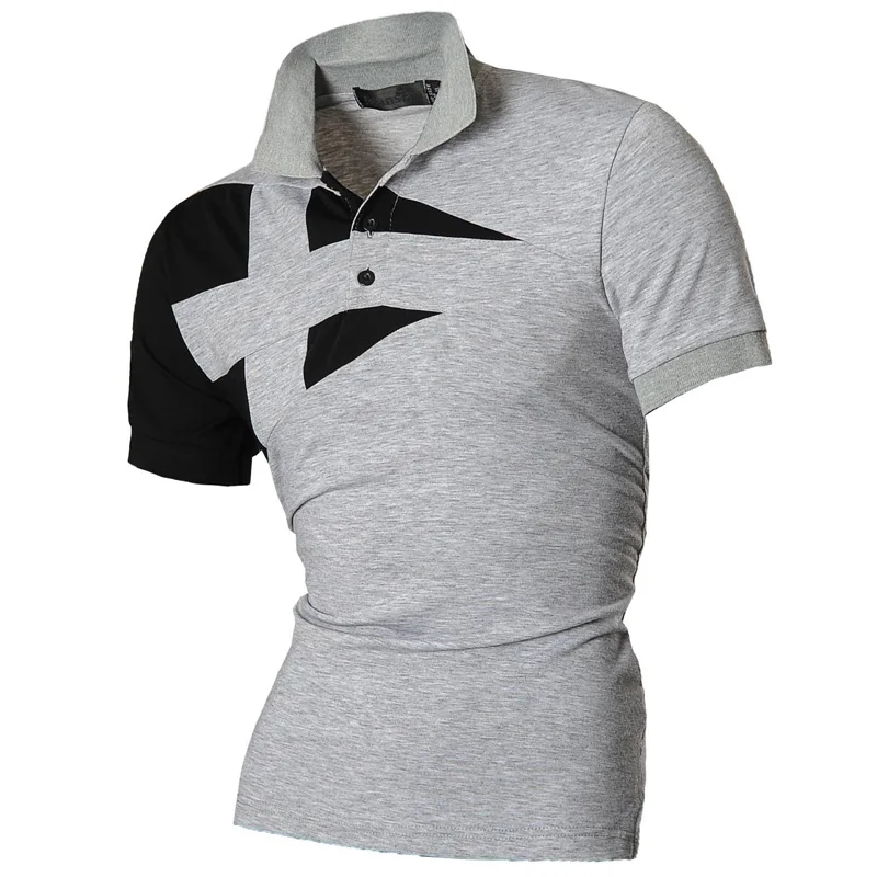 Новинка, мужская летняя Модная Повседневная рубашка поло с коротким рукавом, дизайнерская рубашка, приталенная, трендовая, однотонная, 5 цветов, s m l xl U009