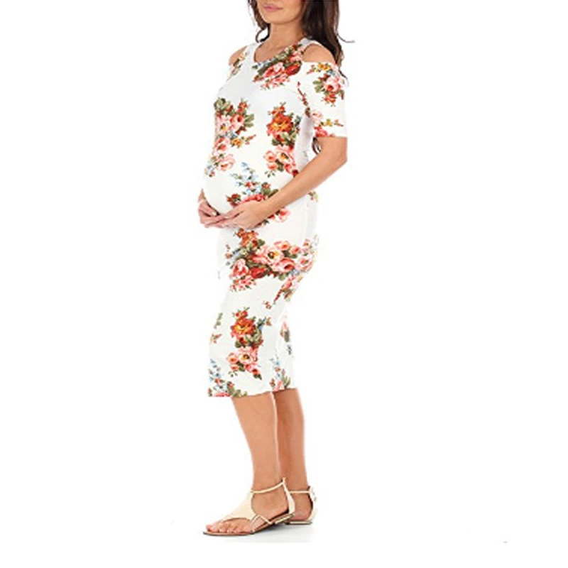 2018 Summer Floral Maternity Dresses Short sleeve Pregnancy Dress for Pregnant Women Daily Wearing Fashion Maternity Clothes (1)