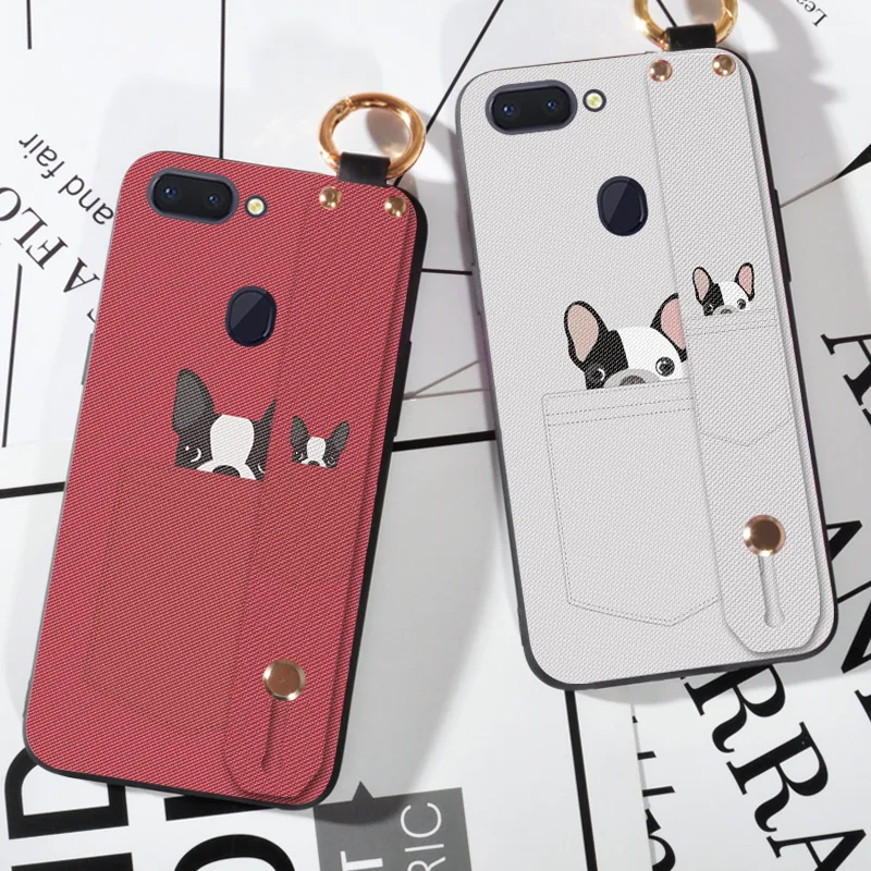 

Soft TPU Strap Phone Case For OPPO Find X / Realme 1 / A73S / F7 Youth Cute Pocket Dog Back Cover For OPPO Realme 2 Pro