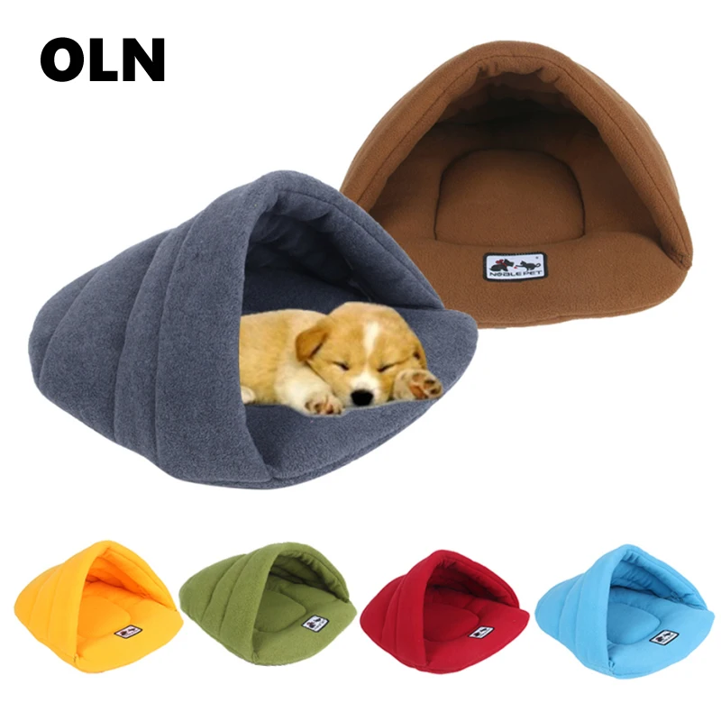 

6 Colors Soft Polar Fleece Dog Beds Winter Warm Pet Heated Mat Small Dog Puppy Kennel House for Cats Sleeping Bag Nest Cave Bed