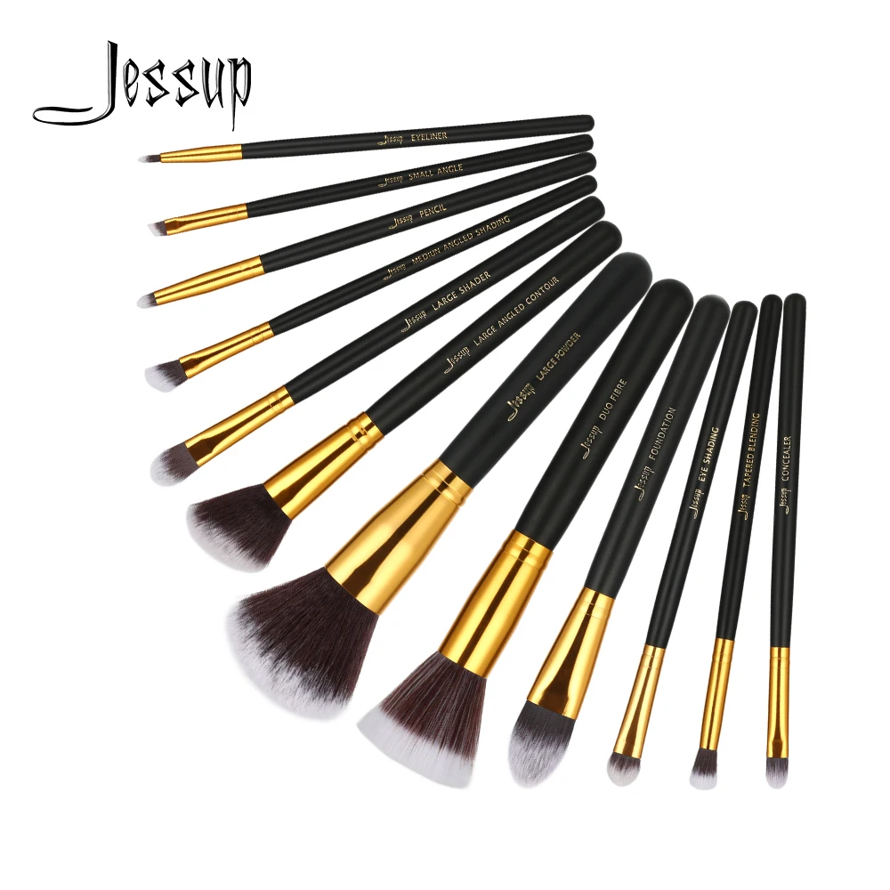 

Jessup brushes 12pcs Pro Makeup Cosmetic Set Eyeshadow Foundation Wood Brush Blusher Tools Set T085