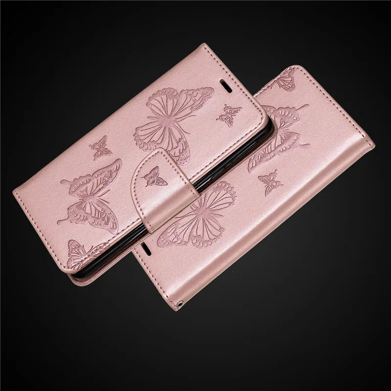 3D бабочка чехол-портмоне с откидной крышкой чехол для Xiaomi mi 9T CC9 Note10 Red mi 7A 6A 8A 6 Note 8, 8, 7, K20 Pro кожаный держатель для карт Coque - Цвет: Pink