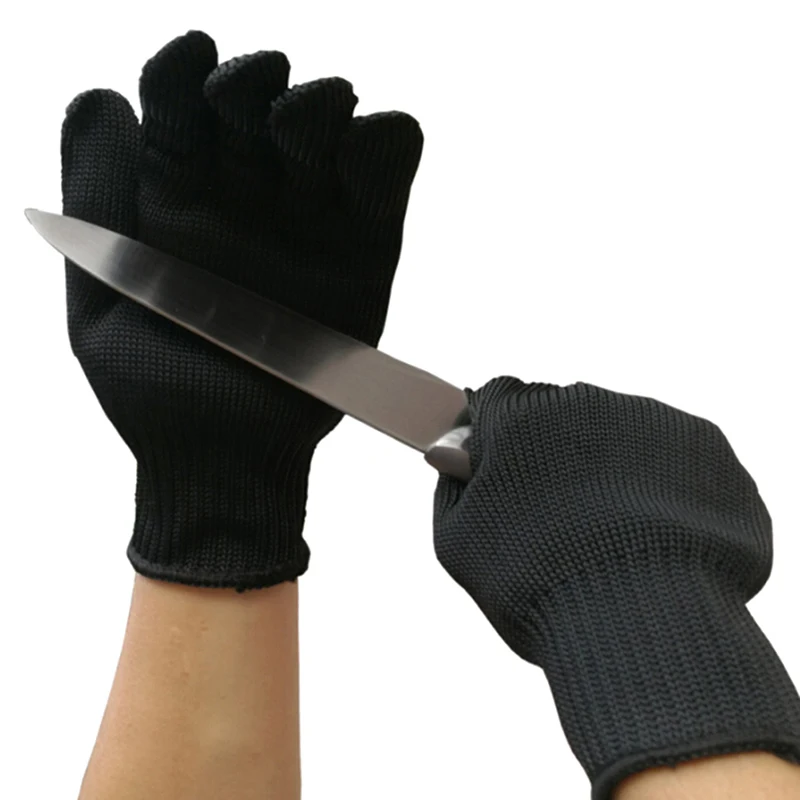 1 пара наружных рыболовных охотничьих анти-порезных перчаток, устойчивые к порезам защитные для работы с ножом, анти-режущие защитные перчатки из стальной проволочной сетки