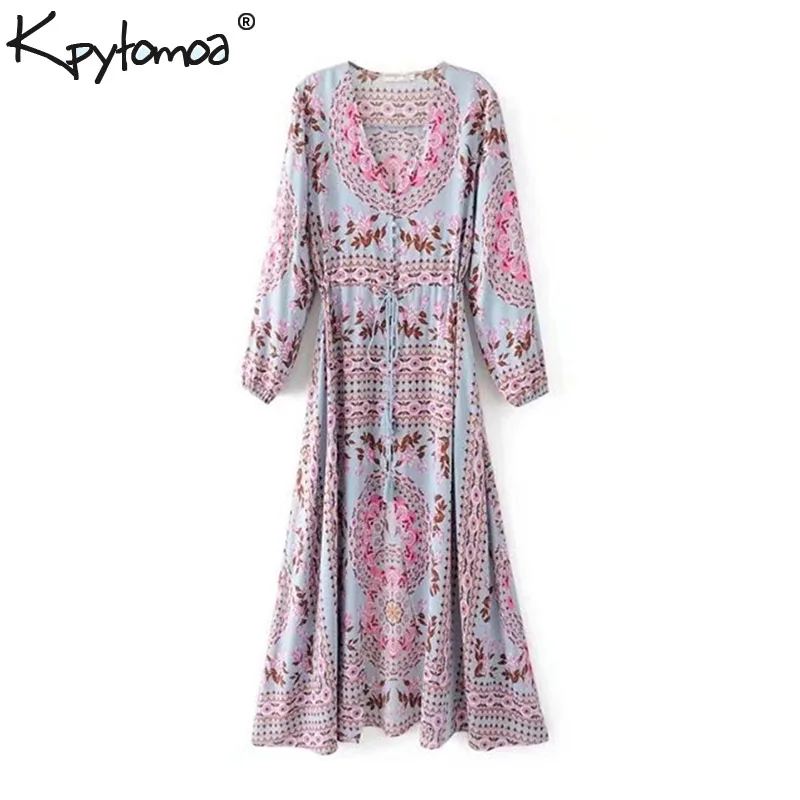 

Boho Chic Summer Vintage Floral Print Tassel Maxi Dress Women 2019 Fashion V Neck Beach Pleated Long Dresses Femme Vestidos Robe