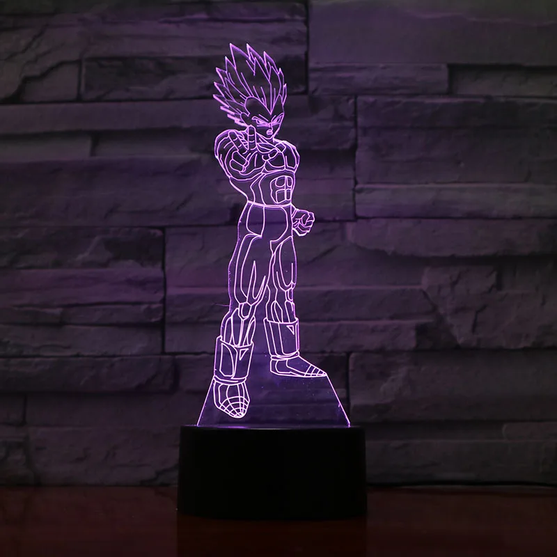 Фигурка "Dragon Ball" атмосферная настольная лампа Lampara Супер Saiyan Goku Usb 3d светодиодный ночник прикроватный сенсорный Сенсор освещение лампа