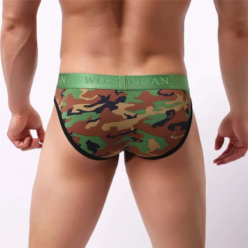 Comfortable Swim Briefs Fashion  Mens Briefs Underwear Bulge Camouflage Print Sports Underpants triangle #2h25 (9)