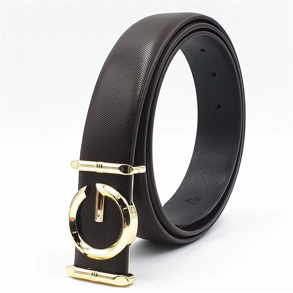 

2019 Designer G Letter Belt Genuine Leather Men's Belts Luxury Brand Gold Buckle Strap Fashion Casual Waistband for Men Women