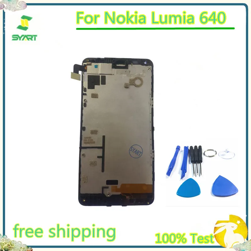Черный ЖК-дисплей для Nokia Lumia 640 с сенсорным экраном дигитайзер в сборе рамкой