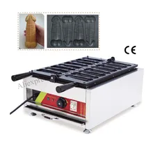 Ggayke waffle hotdog machine commercial gayke shaped cake maker stainless steel with 8 pcs gayke waffle moulds Taiwan style