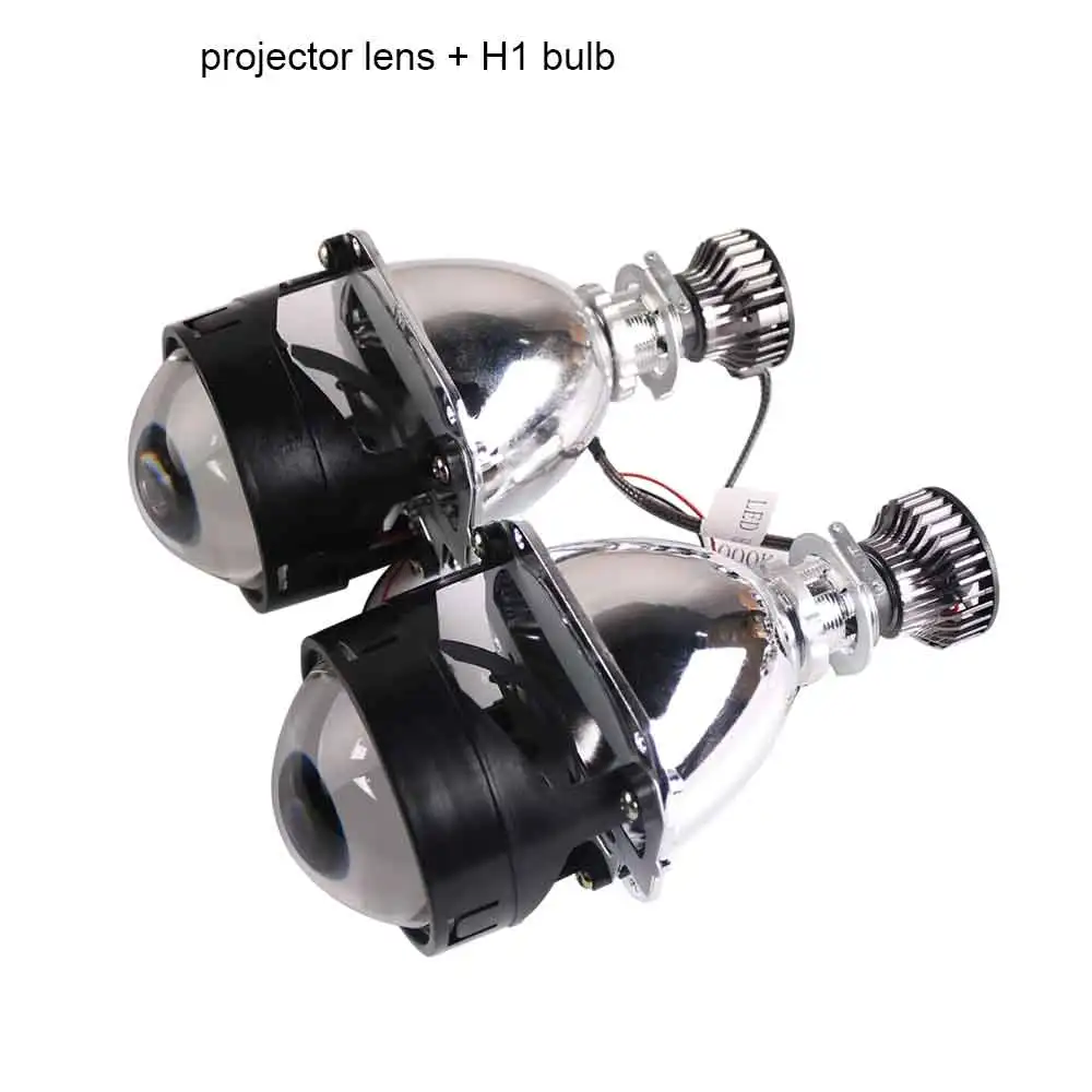 Sanvi 2,5 дюймов Bi светодиодный объектив для проектора с H1 Графеновый светодиодный фонарь с H4 H7 - Цвет: Lens and bulb