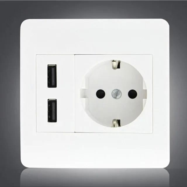 2017 Direct Selling Sale Limited Double Usb German Wall Socket Kitchen