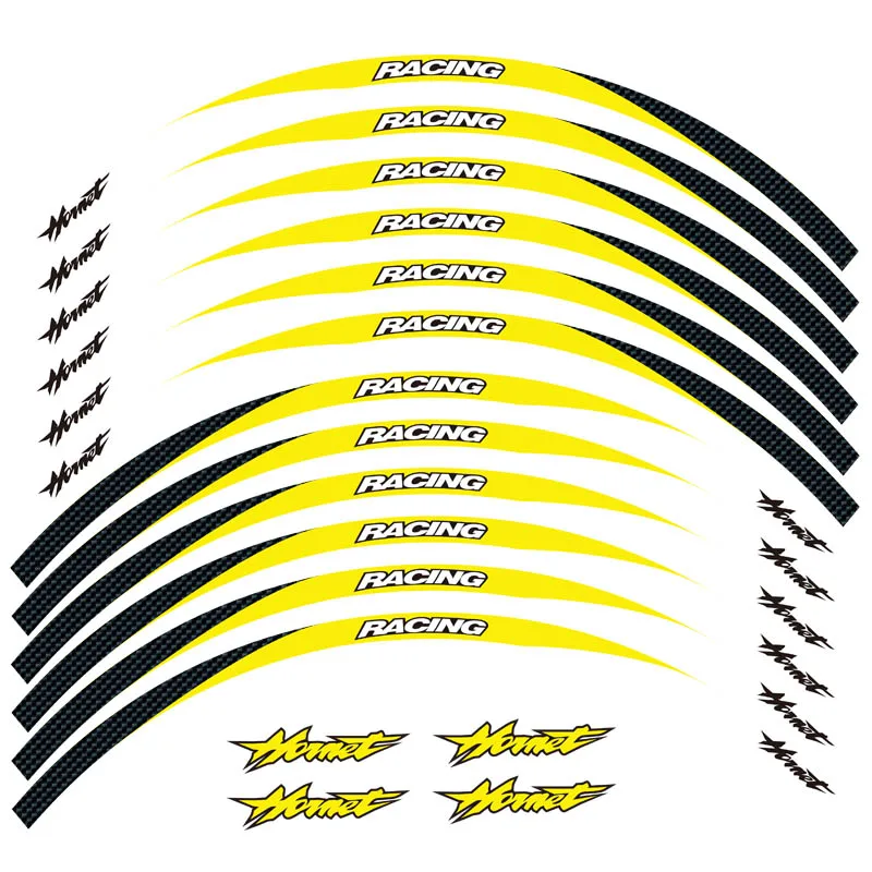 Новинка, высокое качество, 12 шт., подходит для мотоцикла, наклейка для колес, в полоску, светоотражающий обод для Honda Hornet 250 900 400 - Цвет: 3