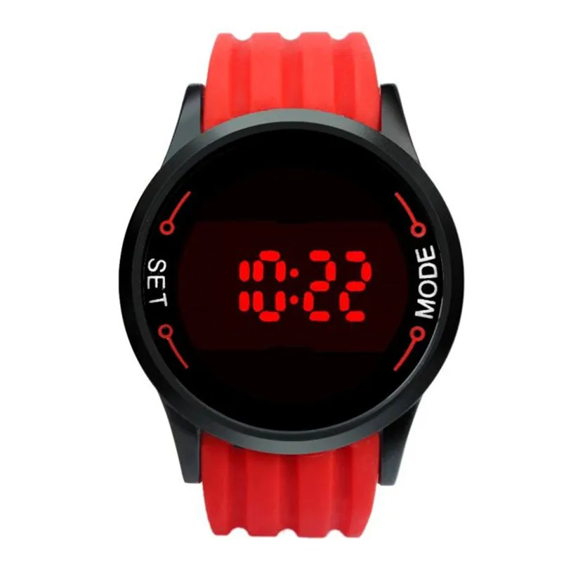 Модные водонепроницаемые мужские часы светодиодный сенсорный экран дата Силиконовые наручные черные часы montre homme Часы stainle stee au4