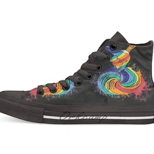 Замороженные Шака поп дизайн дышащие Повседневные высокие на шнуровке холщовая обувь кеды