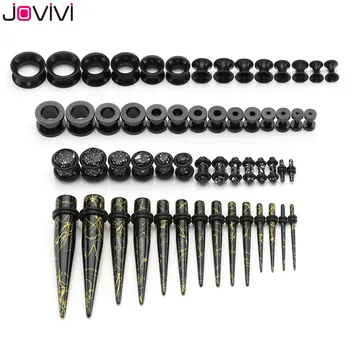 

JOVIVI Stainless Steel Ear Expander Screw Tunnel Thin Silicone Double Flared Flexible Tunnel Acrylic Tapers Ear Plugs Ear Tunnel