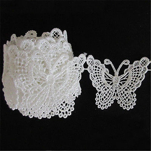 

1m Vintage White Butterfly Lace Edge Trim Embroidery Applique for Sewing Craft