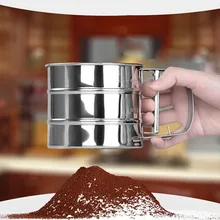 1 шт. ручной инструмент для выпечки торта из нержавеющей стали Механическая глазурь для выпечки шейкер для сахара просеиватель Сетка Мука сито инструмент LB 120