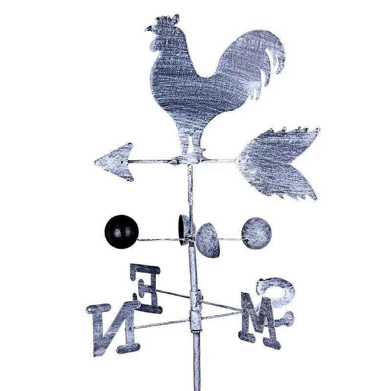 

Creative Vintage Rooster Weather Vane Iron Cock Wind Speed Spinner Vane Garden Decoration Household Patio Yard