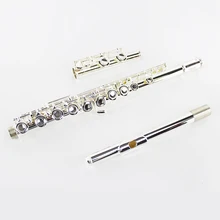 Flute 16 Holes C Key Flute Cupronickel Silver Plated Woodwind Instrument With Cork Grease Padded Case Flutes