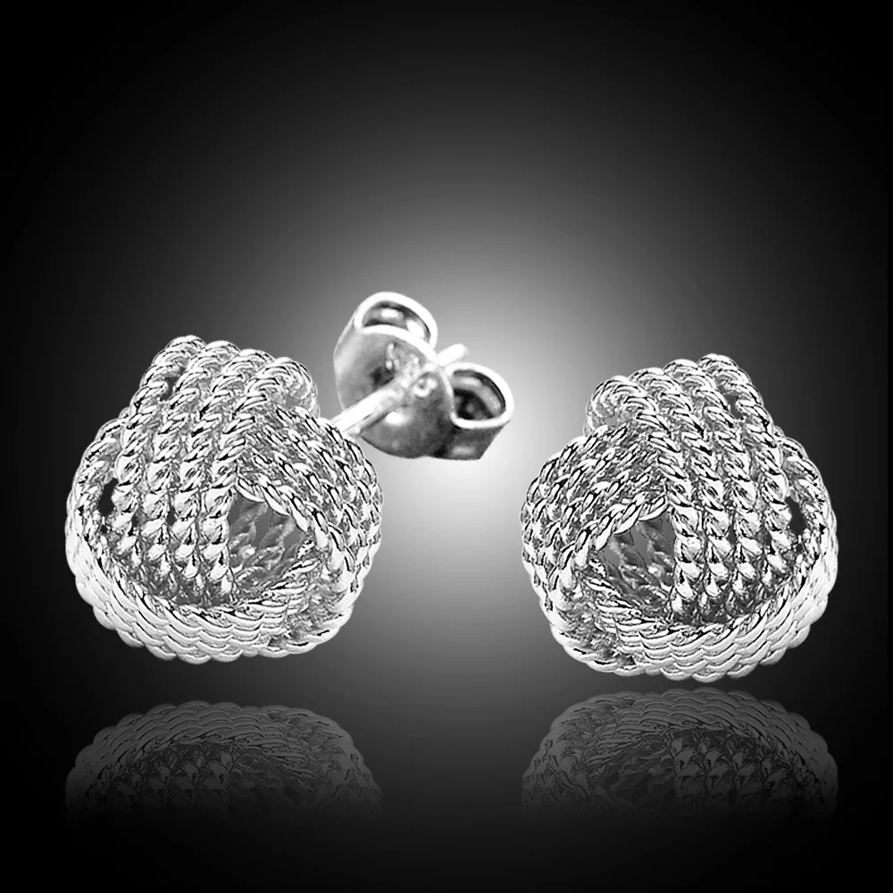 

XIYANIKE New Arrival 925 Sterling Silver Knot Two Colors Earrings For Women Sterling-silver-jewelry Oorbellen Brincos VES6497