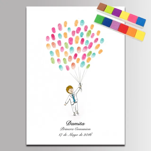 Little Prince Baby Shower Guest Book Fingerprint Canvas Painting Little Prince Baby Shower Guest Book Fingerprint Canvas Painting