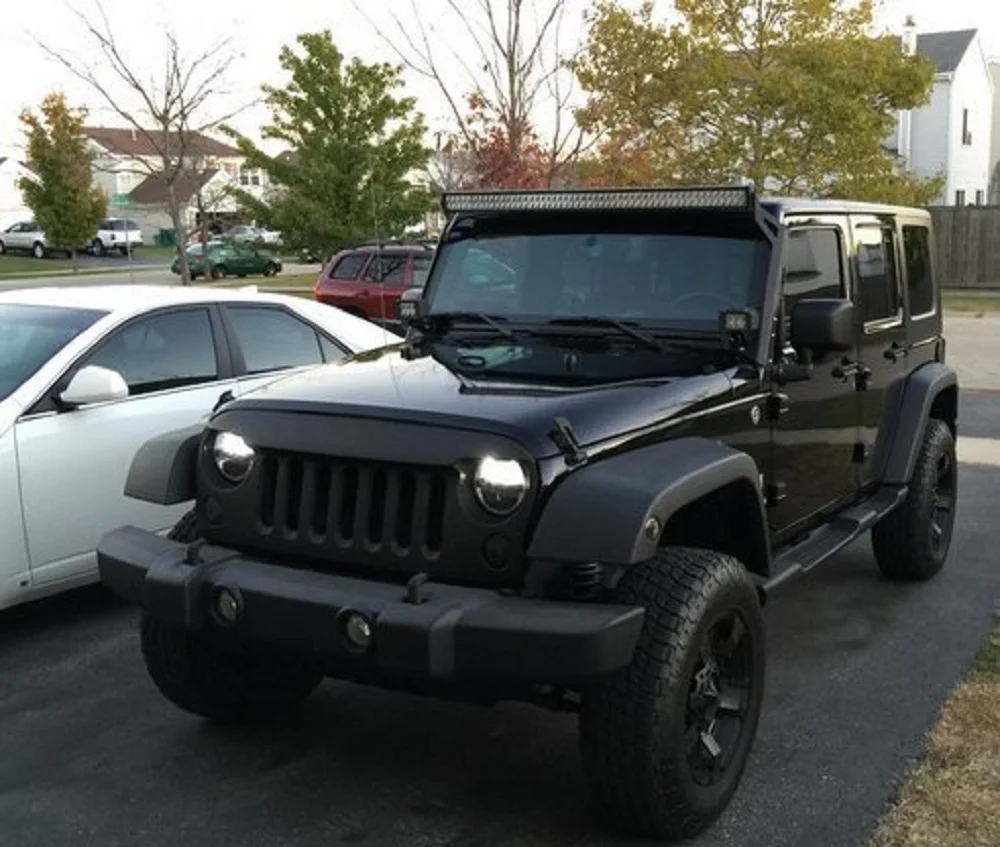 7 Inch LED Headlight For Land Rover Defender 90110 7 Projector Daymaker Headlamp Replacement For Jeep wrangler JK LJ TJ CJ (4)