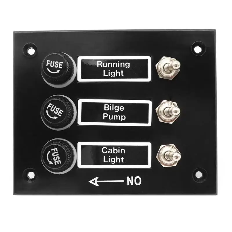 

VODOOL Car 3 Gang Toggle Switch Panel 12V/24V 15A Rocker Switch Board With 5A Fuses DIY Stickers For Truck Boat Caravan RV Yacht