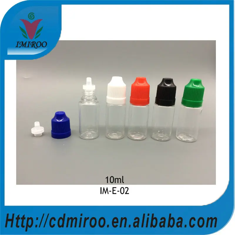 

100pcs 10ml PET dropper bottles with childproof cap for e-cigarette oil with normal short tip