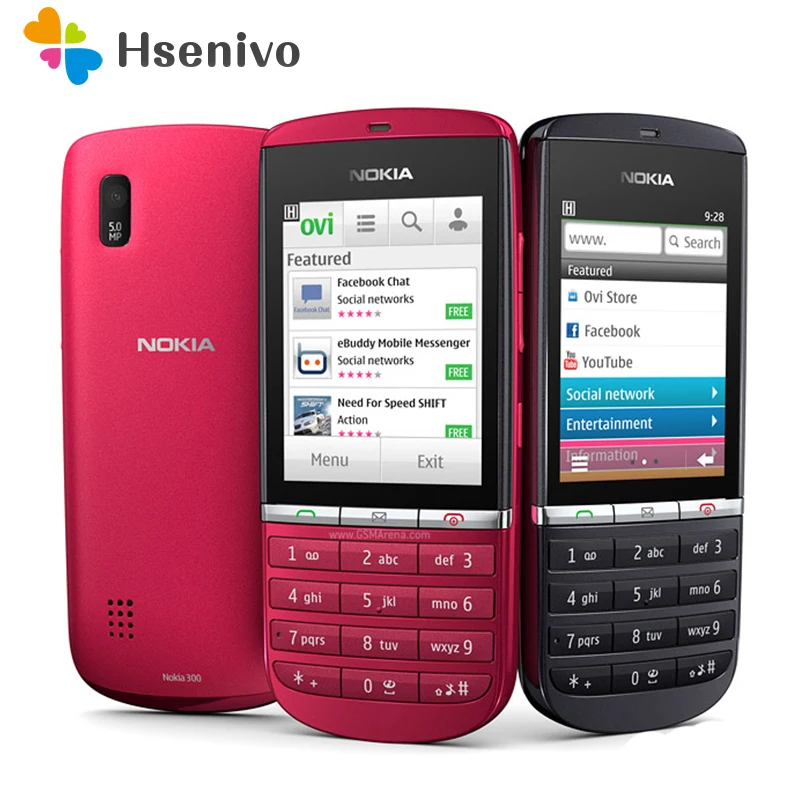 Мобильный телефон Nokia asha 300 100% оригинал разблокированный 2 4 дюйма 3G Bluetooth MP3