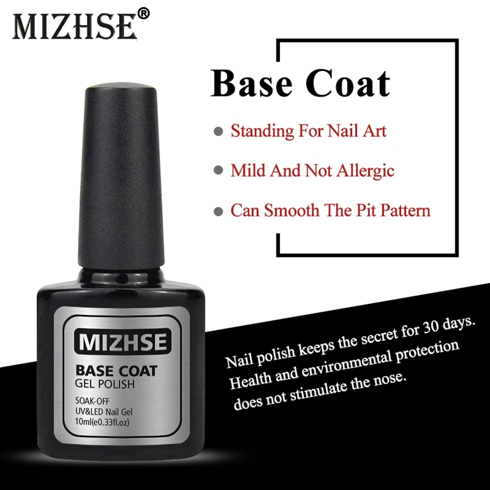 

MIZHSE Base Coat Gel Nail Polish 10ml Nail Art Manicure Care Lacquer For Gellak UV LEND Based Coat Primer Salon Home DIY