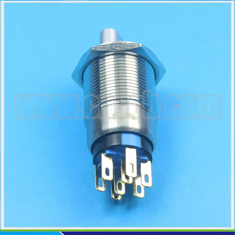 19314 IP67 12 Вт водостойкый LED Поворотный Кнопка фиксатора Переключатель 3 позиции illumianted подсветкой металла переключатель