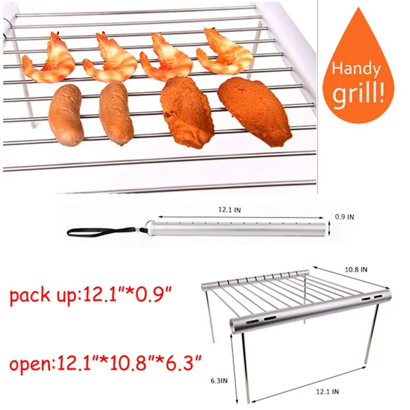 Fácil desmontaje de grado de alimentos de acero inoxidable barbacoa Parrilla de carbón de Camping al aire libre barbacoa portátil Mini estufa de cocina Fácil desmontaje de grado de alimentos de acero inoxidable barbacoa Parrilla de carbón de Camping al aire libre barbacoa portátil Mini estufa de cocina