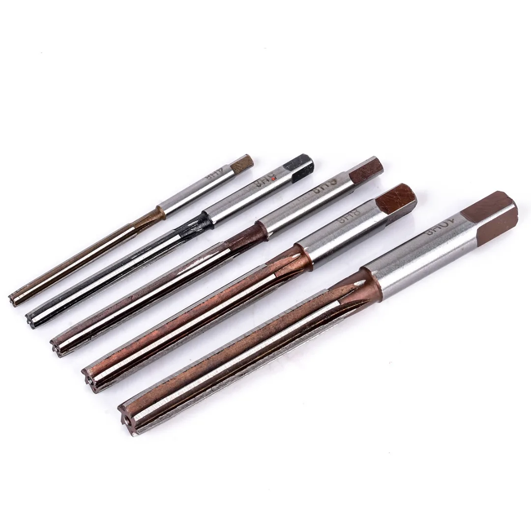 5pcs H8 Chucking Straight Shank Hand Reamers Set 6 Flutes 4mm/5mm/6mm/8mm/10mm For Metal Tools Cutting Mayitr