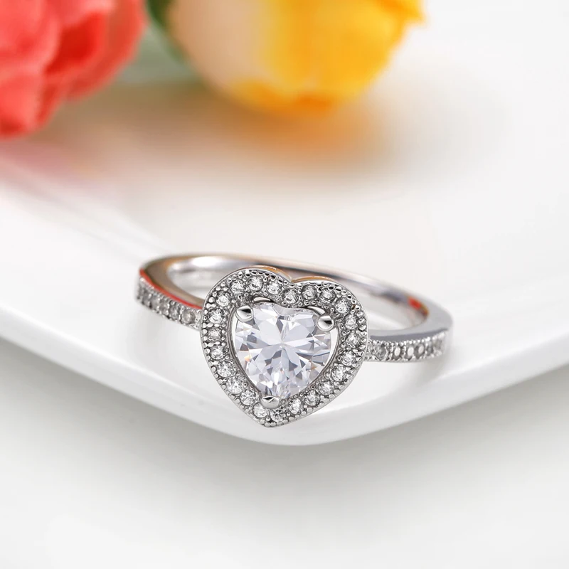 Кольцо женское из серебра 925 пробы с фианитом большим камнем|cubic zirconia ring|promise ringring