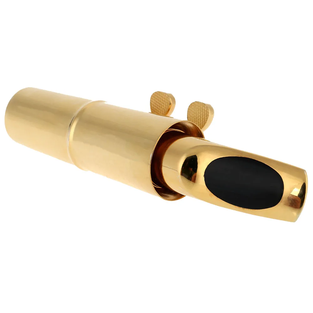 

High Quality Jazz Alto Sax Saxophone Mouthpiece 7C Metal with Mouthpiece Patches Pads Cushions Cap Buckle Gold Plating