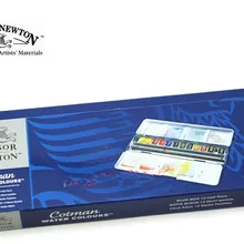 Winsor& Newton Cotman акварельные рисовалки карманная коробка 12 половинные кастрюли 8 мини 16 цветов 45 цветов
