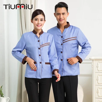 

New Arrival Hotel Cleaning Workwear Uniforms Long Sleeved Housekeeping Cleaning Service Women Traditional Hot Sale Waiter Jacket