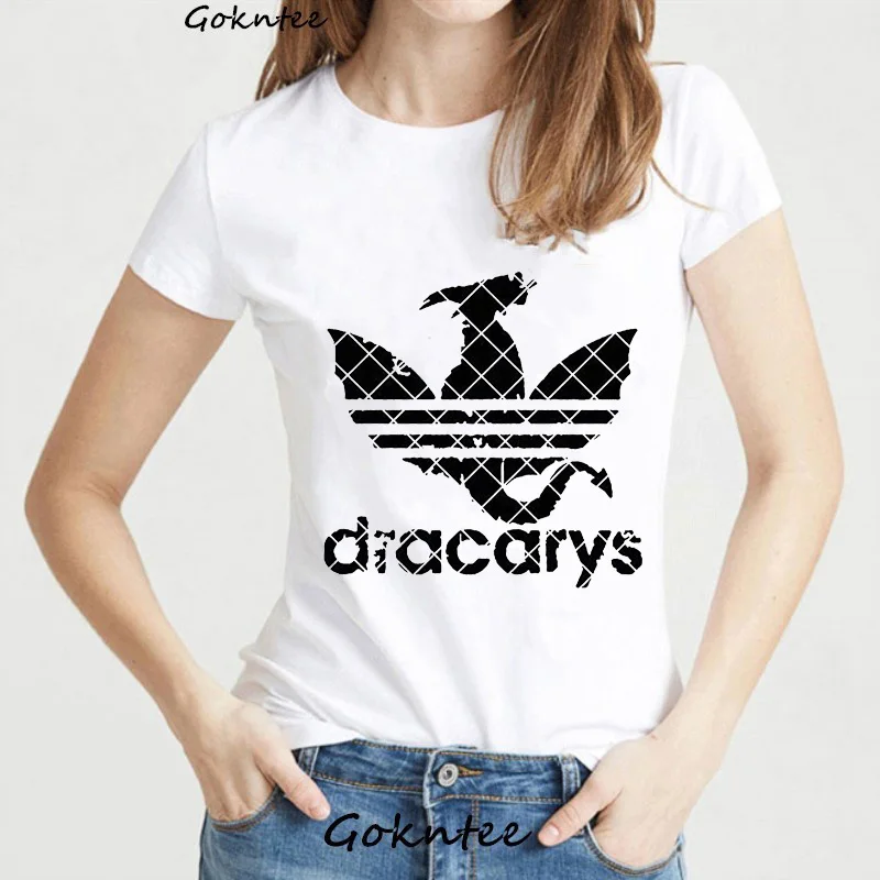 Dracarys, женская футболка, Игра престолов, белая футболка, летняя футболка Harajuku, футболка Mother of Dragon, футболка с короткими рукавами, Mujer