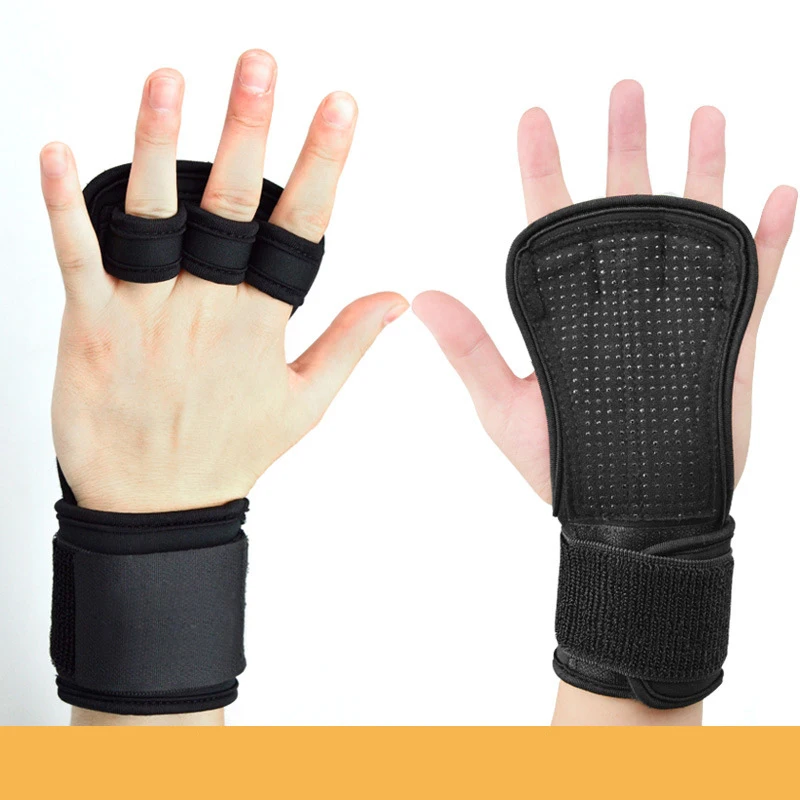 Ventilated Weight Lifting Gloves With 12" Wrist Wraps Support For Gym