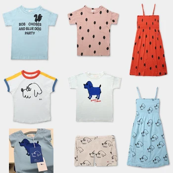 

On Stock! 2019 BC Brand Summer Boys Girls Kids Blue Dog New Cartoon Cotton T Shirts Tops Tees Clothes