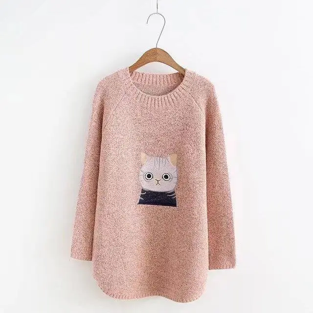 

Maternity Sweater Pregnancy Clothing Autumn Winter For Pregnant Women Pullover Tops Female Cartoon Embroider Knitting Sweatshirt