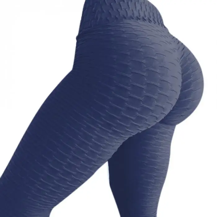 Женские текстурированные леггинсы с завышенной талией и рюшами, обтягивающие штаны для тренировок, тянущиеся облегающие брюки, KNG88
