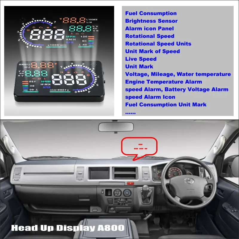 Автомобильный проектор на лобовое стекло HUD для Toyota HiAce H200 Hiace Awing 2004 ~ 2014|up display|display