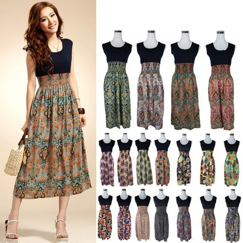 Free Shipping Bohemian Fashion Style Vintage Print Chiffon Free Shipping Bohemian Fashion Style Vintage Print Chiffon Patchwork Long Dress For Women Summer Wear Hot Ing Clothes In Dresses From S