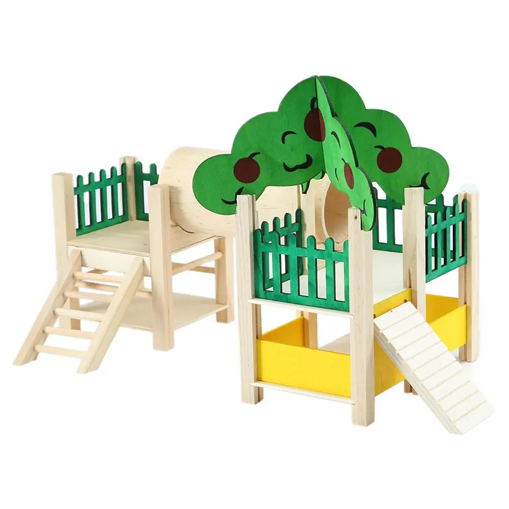 Hamster House Playstand Playground Perch Gym Stand Playpen Ladders Exercise Playgym With Feeder Cage Accessories Exercise Toy