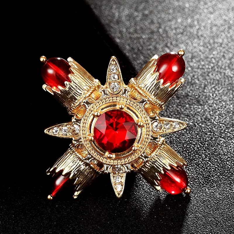 

Zlxgirl jewelry Wholesale Red zircon gold brooches bouquet Kids party gifts bridal jewelry fashion cross Brooch accessory broche