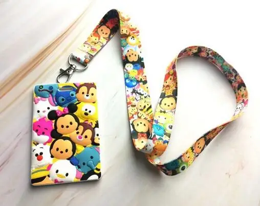 

1 pcs Wholesale cartoon Minnie princess stitch Neck Strap Card Bus ID Holders Identity Badge Lanyard T-13