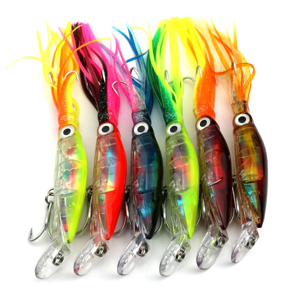 Hengjia 6pcs/lot Big Fishing Squid Lure Wobbler Jigs For Trolling