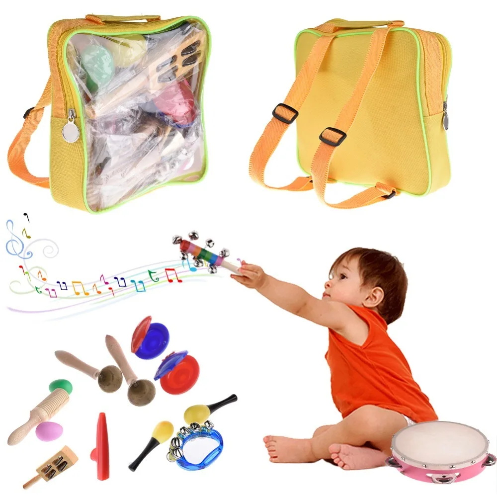 

16 PCS Musical Instrument Percussion Instrument Toy Percussion Set Preschool Kindergarten Educational Learning Parenting