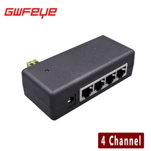4CH Канал CCTV POE Инжектор для Ip-камер Видеонаблюдения Питания через Ethernet-Адаптер с Чехол